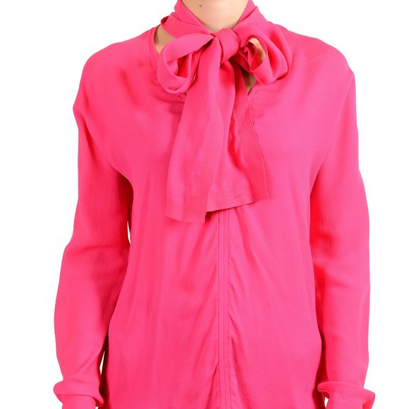 Dsquared2 Women's Pink 100% Silk Long Sleeve Blouse Top US XS IT 38 - Picture 1 of 6